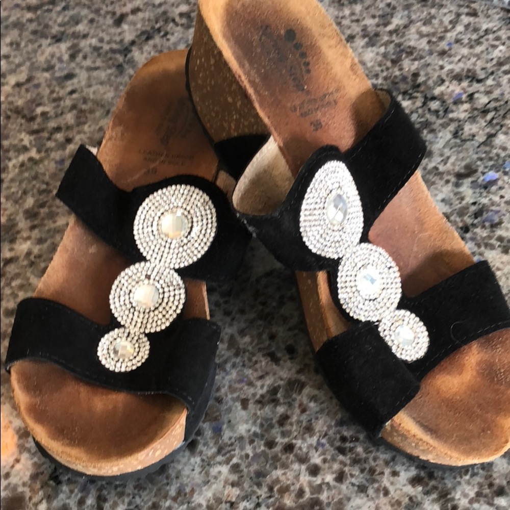 Black with silver crystals